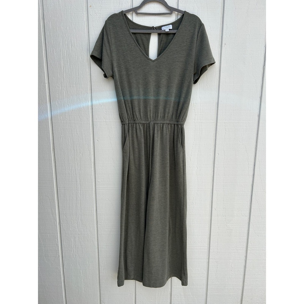 Mud Pie Knit Wide Leg‎ Jumpsuit, Short Sleeve, Keyhole Back Closure, Sz S